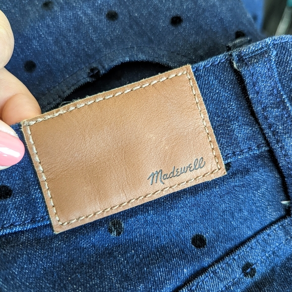 MADEWELL 9" High-Rise Skinny Jeans Flocked Dots Edition Size 29 - Picture 13 of 16